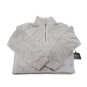 DYI Women's Tranquil 1/2 Zip Fuzzy Fleece Chambray Grey Size Large